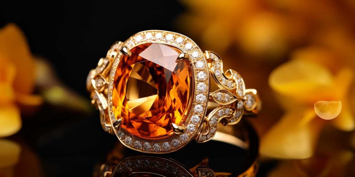 Citrine Ring with Diamonds: A Fusion of Radiance and Elegance